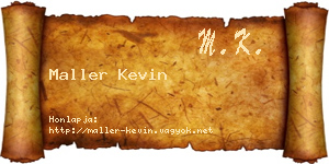 Maller Kevin névjegykártya